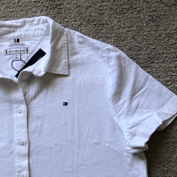 Tommy Hilfiger Linen Blend Short Sleeve Shirt.NWT. - Picture 2 of 2